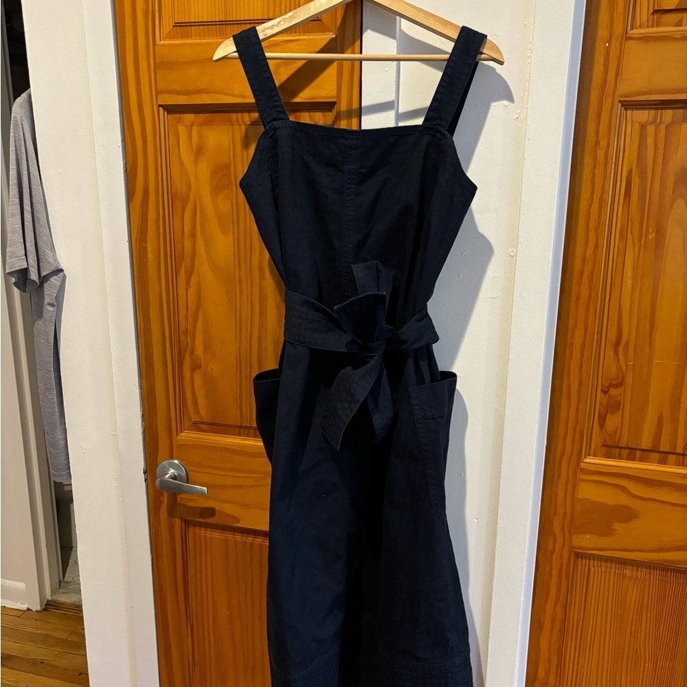 Everlane The Organic Cotton Herringbone Dress in navy blue. New with tags.